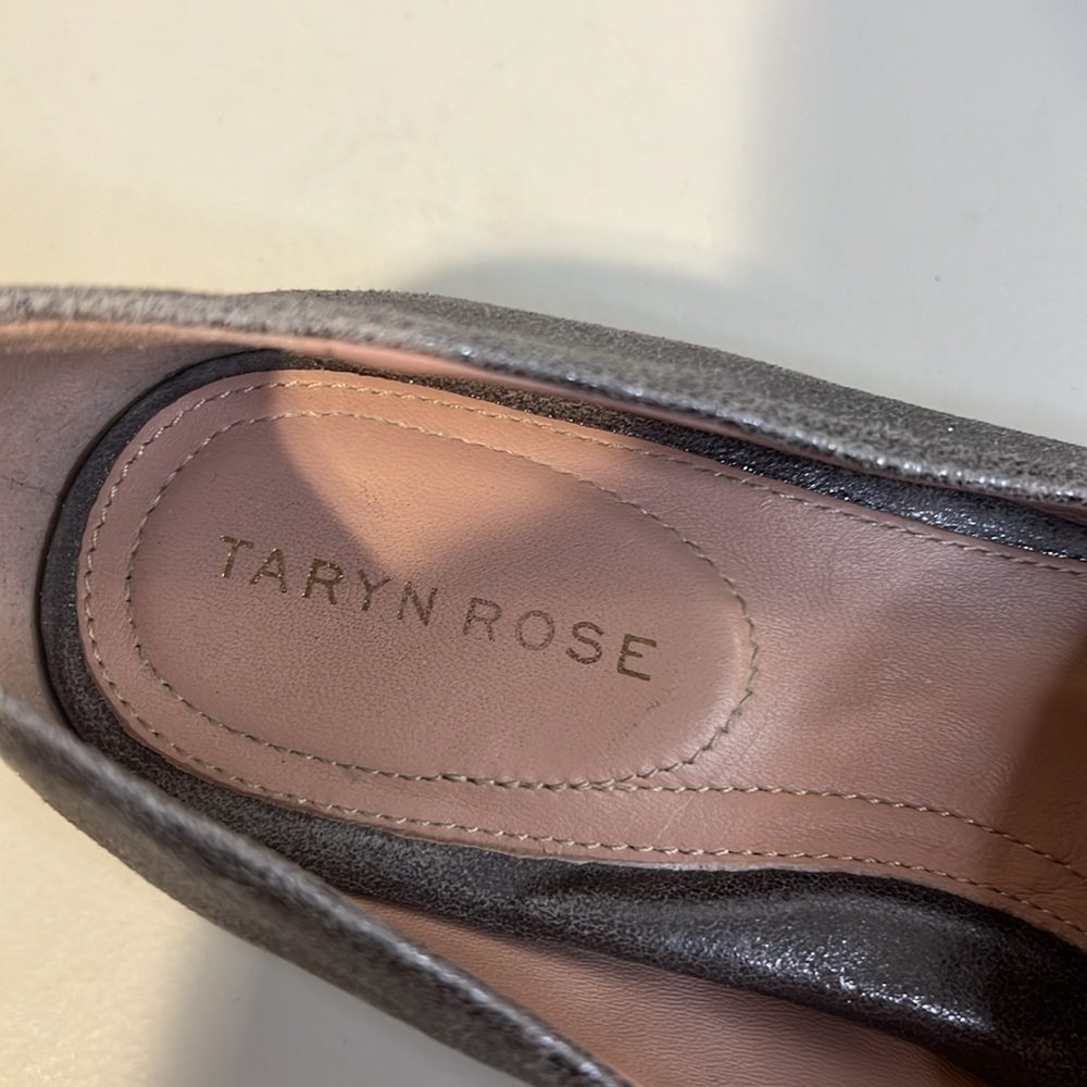 Taryn Rose Metallic Leather Loafers Size 7 5 - Picture 7 of 8